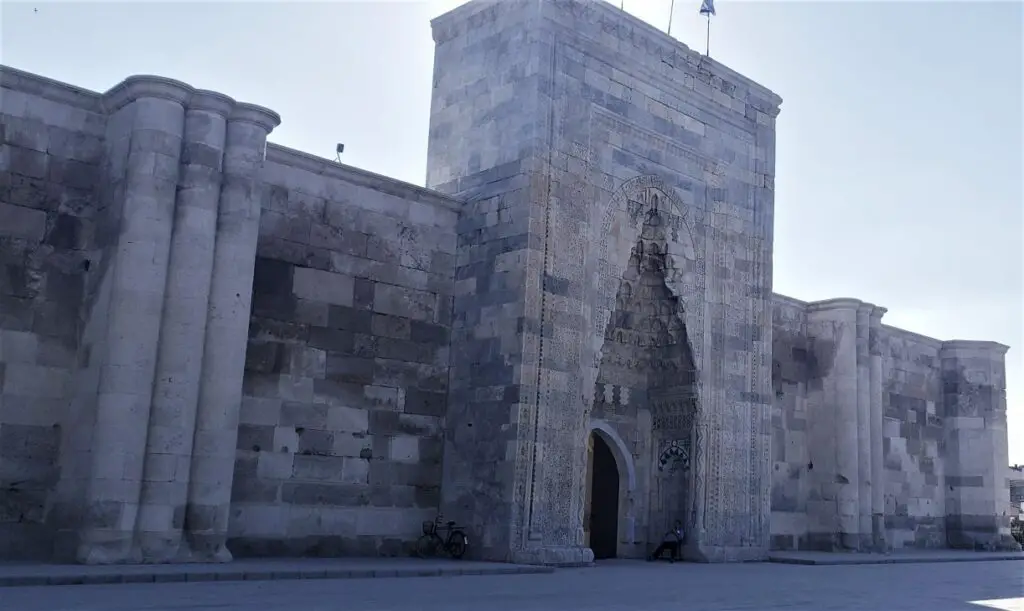 large building touring caravanserai on one of the best small group tours in Turkey