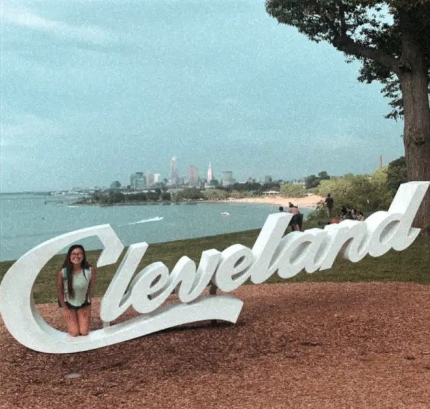 Cleveland Sign near the beach in Cleveland Ohio