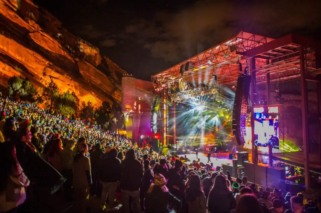 winter event in Denver concert with a lot of people watching