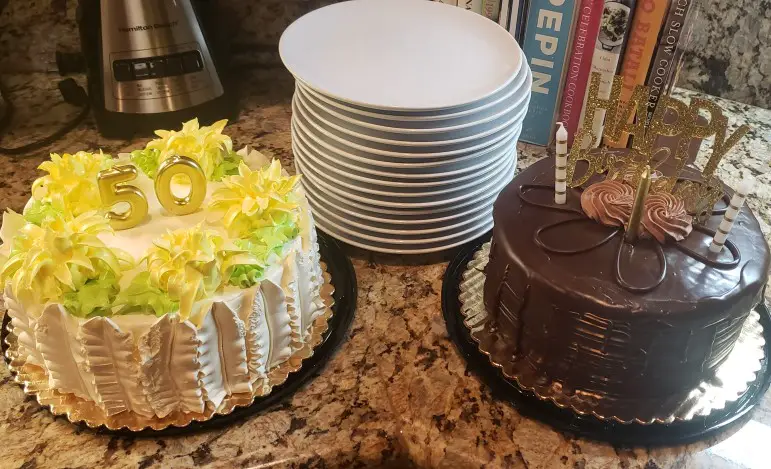 two 50th birthday cakes in Las Vegas