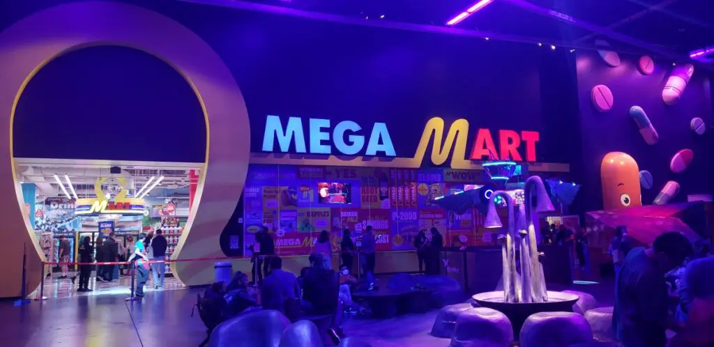 neon lights at Mega Mart while Celebrating 50th birthday in Las Vegas at Area 15