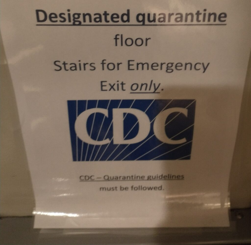Designated Quarantine Floor Sign