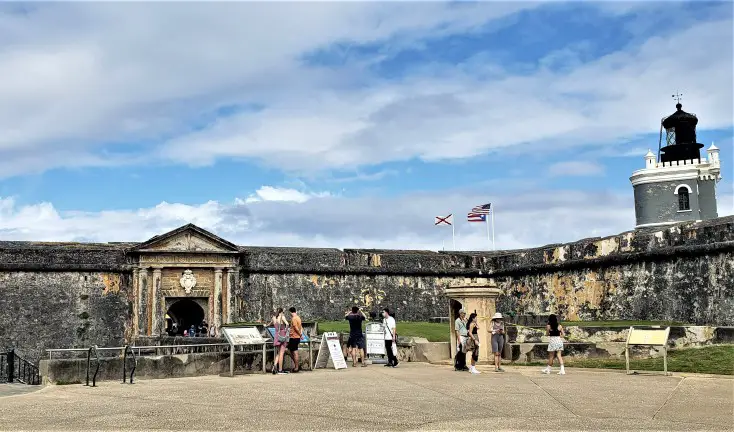 old stone building fort-EL Morro Entrance- fort in old san juan puerto rico