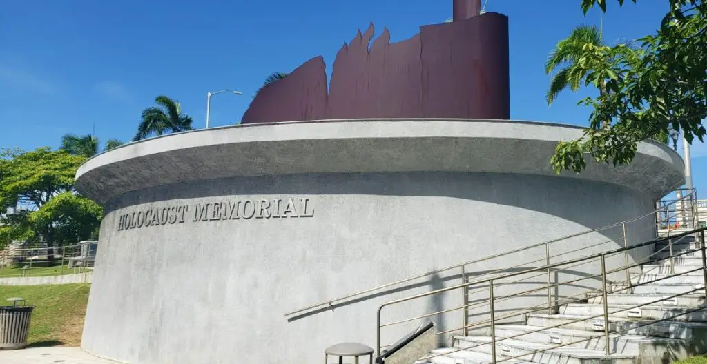 concrete and metal structure at the Holocaust Memorial old san juan puerto rico