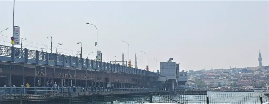 view of two level bridge in Istanbul