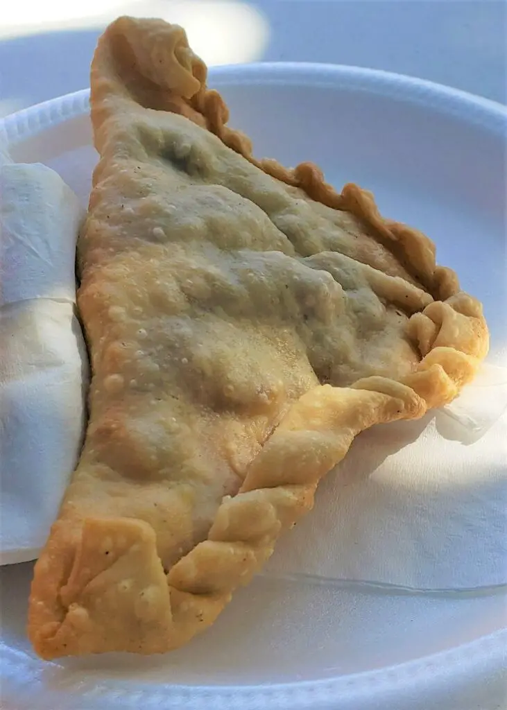 fried Pastellillos from the Pinones food kiosks in Puerto Rico on a plate