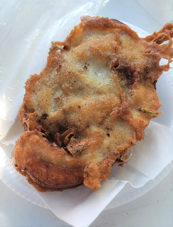 fried on a plate Pionones an authentic Puerto Rican food from the Pinones Food kiosk in Puerto Rico