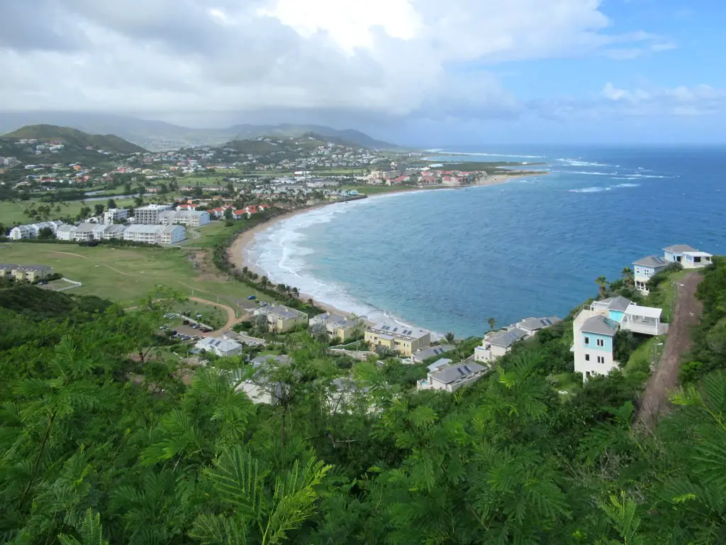 skyview of Frigate Bay beach in St Kitts