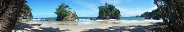 long stretch of beach and water at Paria Bay Trinidad