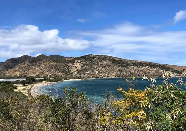 Best Beaches in St Kitts in the Caribbean 1 View of Majors Bay and Beach from a hike to the shipwreck in St Kitts