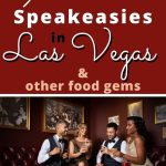 people gathered at a table with drinks at a secret speakeasy in Las Vegas