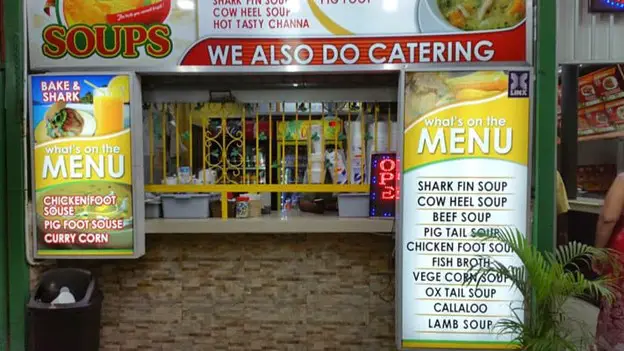 food stall counter of street food in trinidad