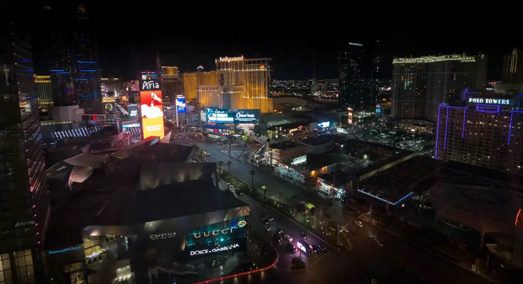 view of the Las Vegas Strip from SkyBar Hidden food gem in Las Vegas