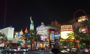 neon lights and nightlife on the las Vegas Strip on a first trip to vegas