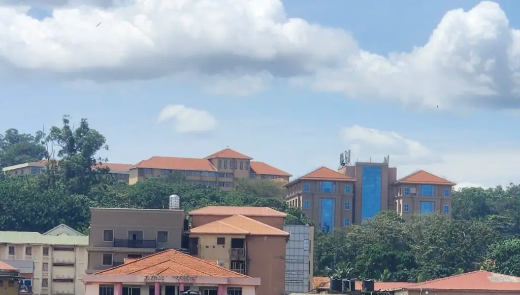 buildings on a hill overlooking the city of Kampala
