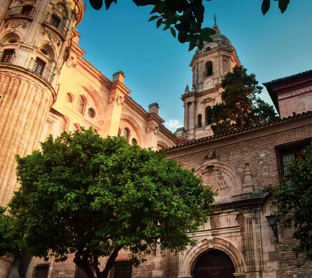 View of Malaga Cathedral in Malaga Spain