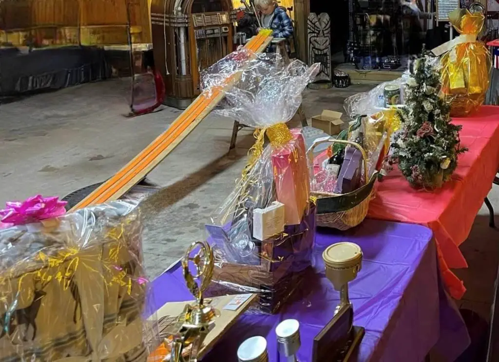 baskets on purple table