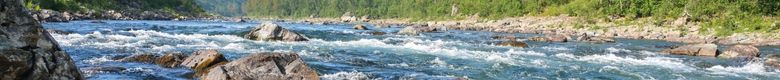 White water rapids and rocks
