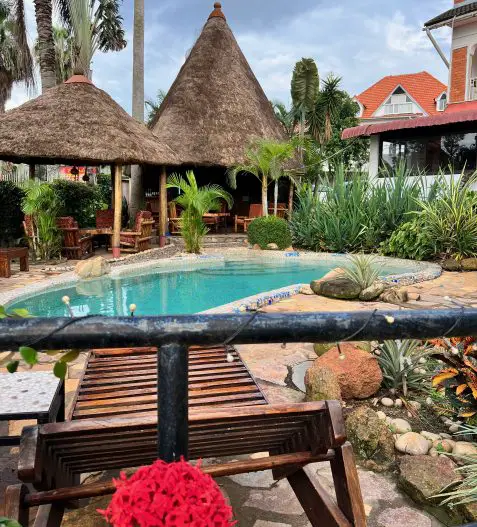 Pool view at Two Friends Hotel in Entebbe Uganda