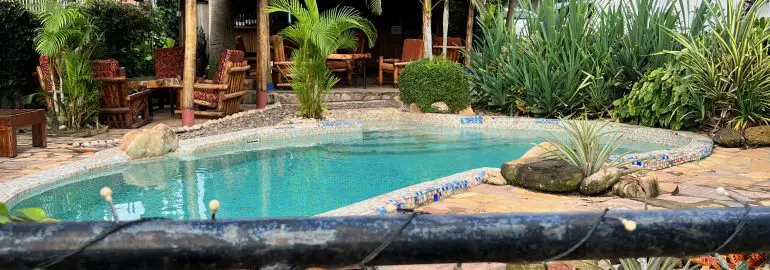 Pool view at Two Friends Hotel in Entebbe Uganda