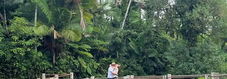 kissing couple in El Yunque Rainforest in one of the best instagram places in Puerto Rico - Grand Bano