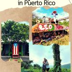 green scenery in rainforest, puerto rico flag and colorful tank on a beach - great spots for Instagram
