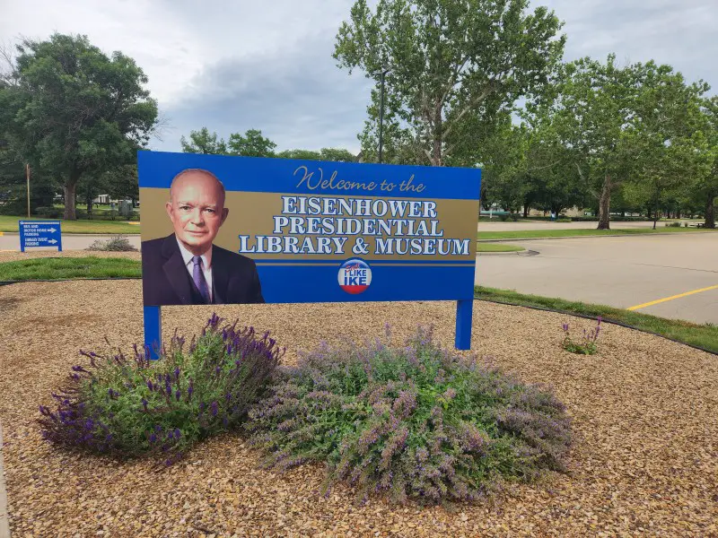 Sign for Eisenhower museum in Abilene Kansas