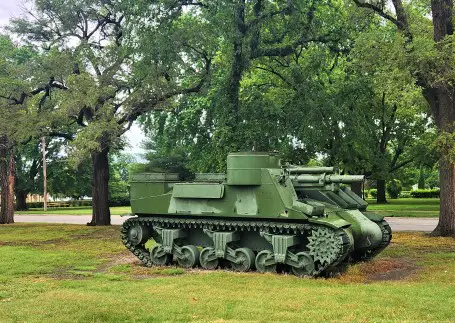 tank in a grassy field at EIsenhower park in Abilene Kansas