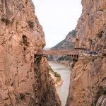 bridge in the distance while on a visit to caminito-del-rey-spain