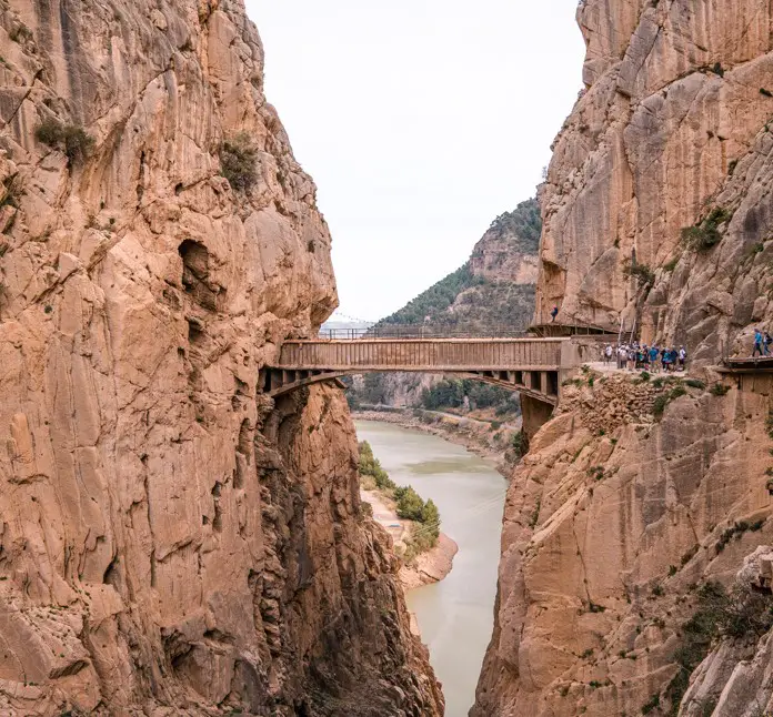 bridge in the distance while on a visit to caminito-del-rey-spain