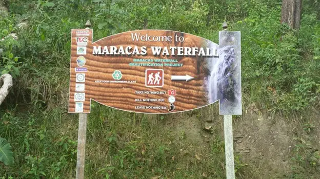 sign with directions to Maracas Waterfall in Trinidad and Tobago