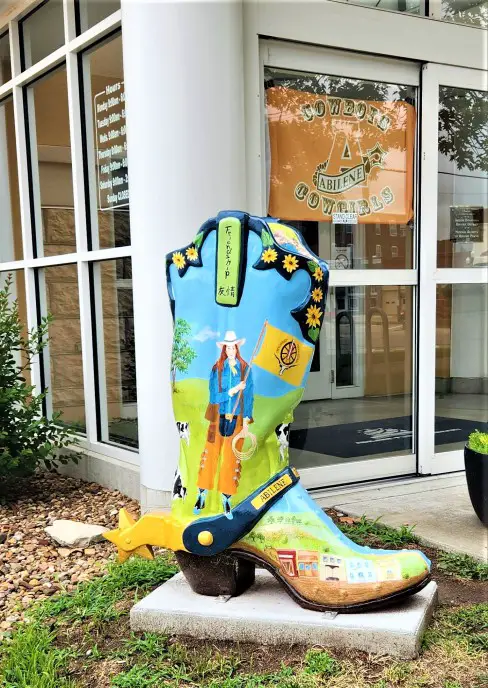 colorful painted cowboy boot in Abilene Kansas