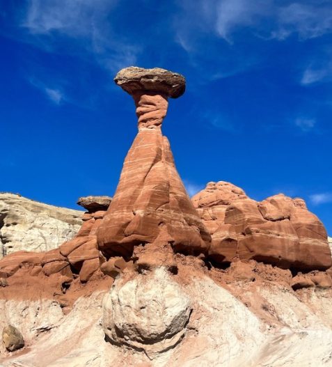 mushroom shaped toadstool red rock formation at a site near Kanab Utah
