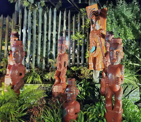 wooden carvings on a trip to Rotorua New Zealand