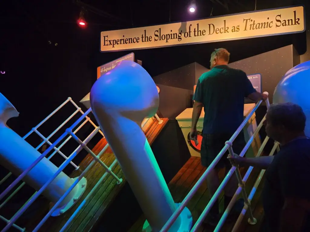 man standing on a tipping ship platform